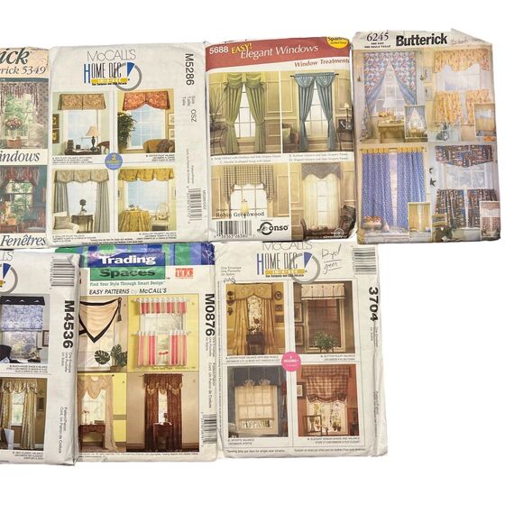 Home Dec Sewing Patterns Window Treatments Multi Styles Lot Of 11 New And Used - Picture 3 of 11